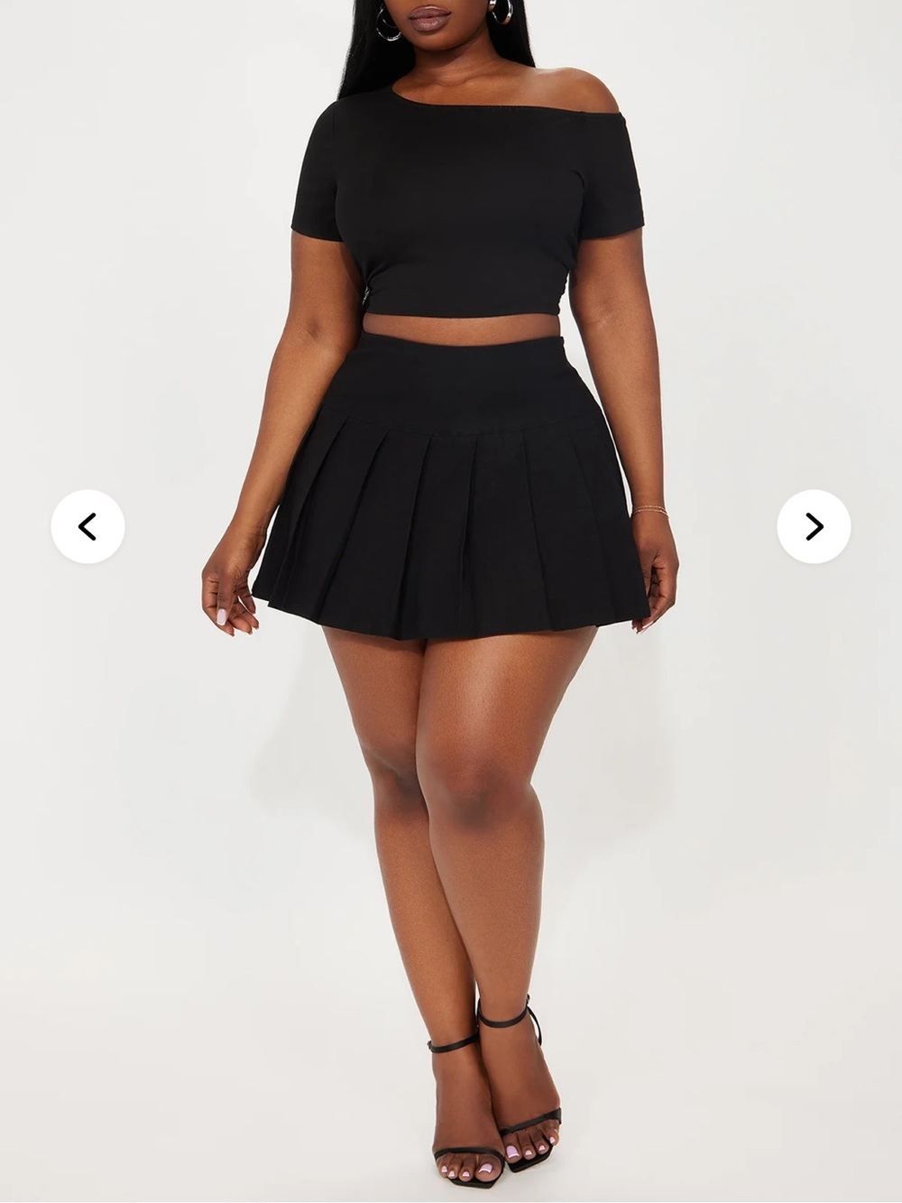 Black Pleated Mini Skirt - Women